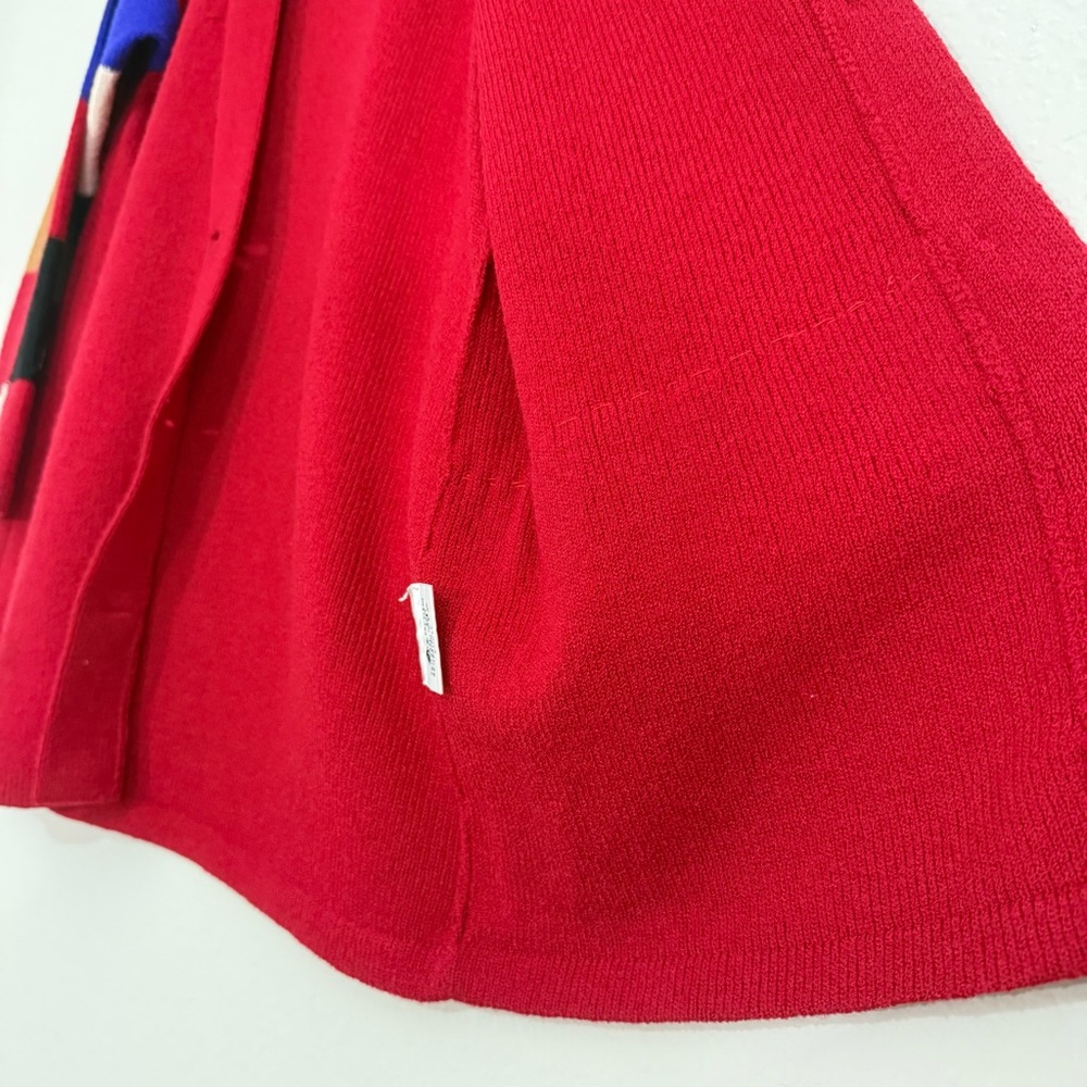 Vintage 80’s Steve Fabrikant Neiman Marcus Wool Color-block Sweater Cardigan - Picture 9 of 10